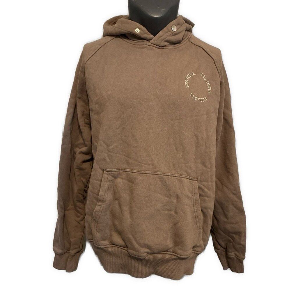 Les Deux Men’s Solid Tan Brown Long Sleeve Hoodie Sweatshirt Xl